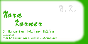 nora korner business card